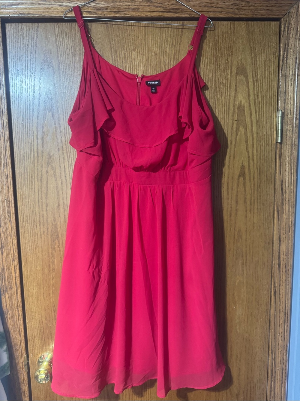 torrid Hot Pink Ruffle-Front Spaghetti Strap Mini Dress